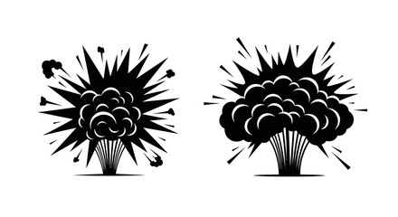 explosion silhouette with sharp rays and cloud shapes silhouette high quality professional detailed modern elegant stylish clean crisp vibrant colorful digital © sakib