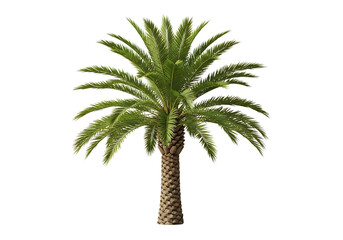 Obraz premium Tall green palm tree standing alone