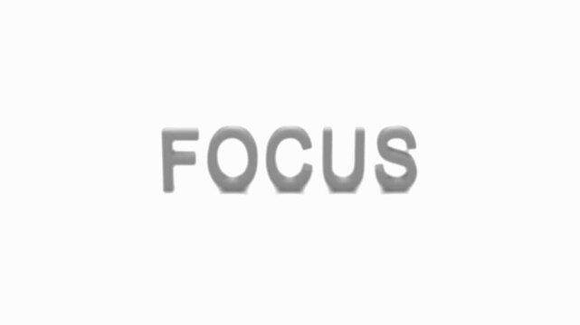 Magnifying glass passing over the red word focus on a white background