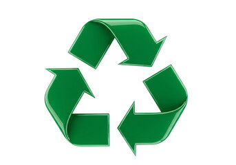 Obraz premium Green recycling symbol and arrows icon