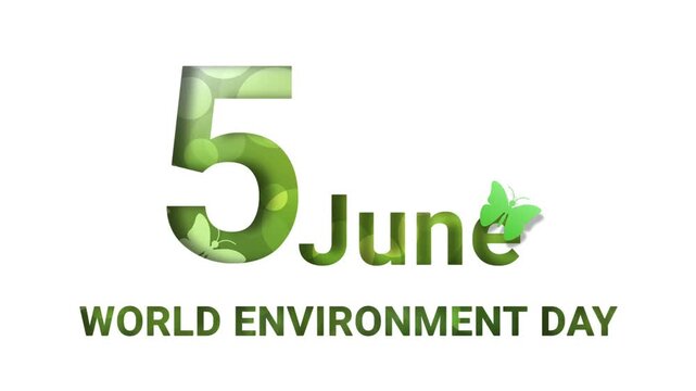 5 june world environment day isolated on white background