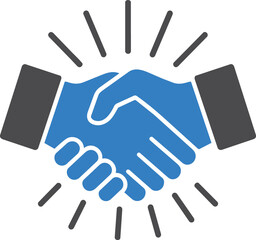 Obraz premium Business handshake deal icon for office corporate agreements partnership trust and teamwork collaboration meeting design concepts