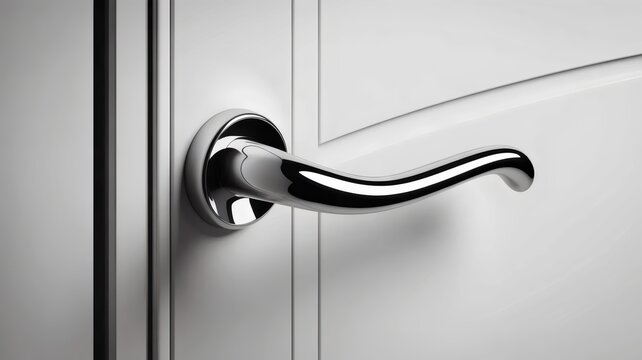 Minimalist S-shaped chrome handle &ndash; Great for modern construction marketing, sleek home renovation, or industrial design blogs.