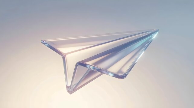 Frosted plastic airplane 3D render &ndash; Great for innovation and flight metaphors, lightweight design ads, or futuristic travel.