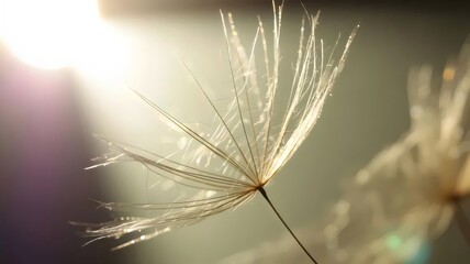 Obraz premium Weightless seed with glowing filaments – Great for spiritual blogs, dream sequences in film, or delicate skincare branding.