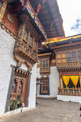 Obraz premium Architecture of Punakha Dzong, Buddhist monastery and fortress in Bhutan