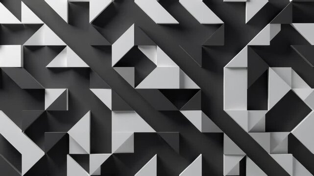Abstract geometric white angular shapes in minimal style on dark background, concept of modern structure and creative design