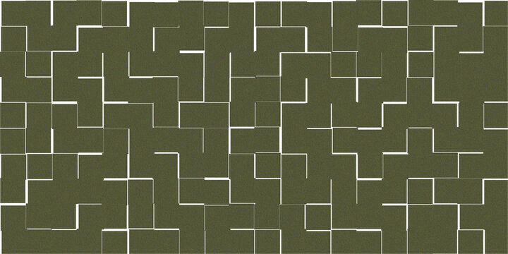 Minimalist maze geometric abstract design with green elements