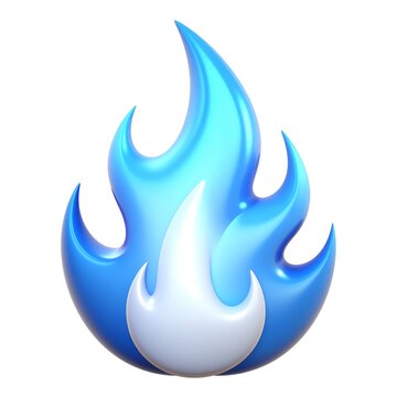 Blue flame icon graphic design element.