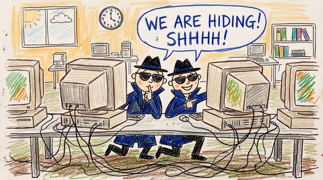 Hackers hiding in office setting pretending to be spies