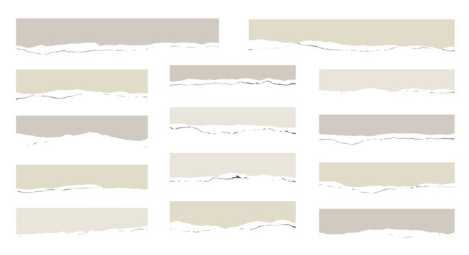 Closeup of torn paper strips on textured background