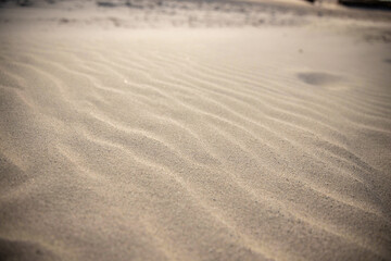Fototapeta premium Wellenförmige Sandstrukturen am Strand von Helgoland, Nordsee