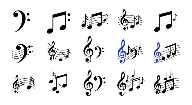 Collection of various musical notes and symbols