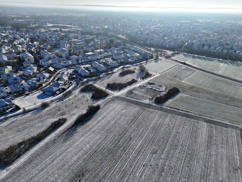 Felder bei Urberach im Winter