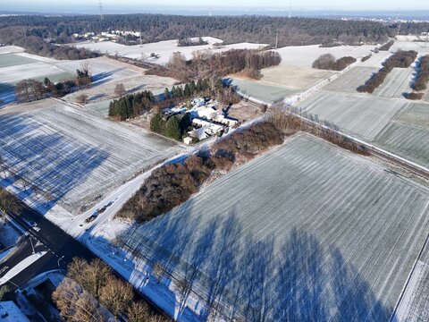 Wiesen bei Urberach im Winter