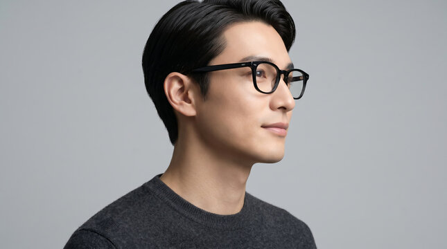 眼鏡を掛けた知的でスマートな男性のポートレート