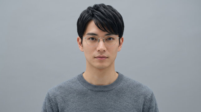 眼鏡を掛けた知的でスマートな男性のポートレート