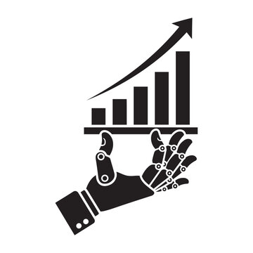 Business growth hand support with upward chart success concept