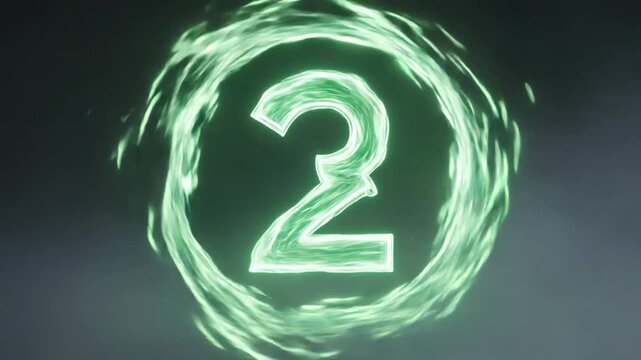 Glowing neon number five symbol.