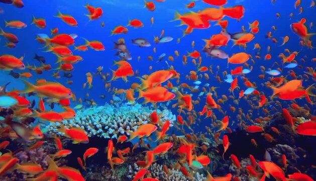colorful fishes in aquarium