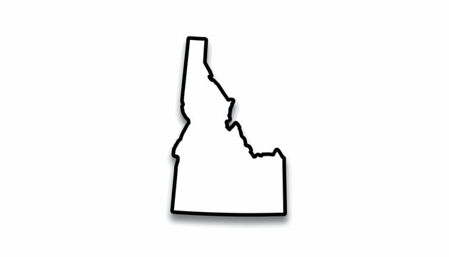 Idaho, USA map outline, vector state border, black line illustration