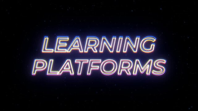  Learning Platforms Neon Sign Text with Classic Retro Theme