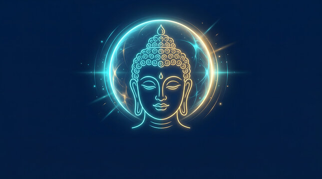 Happy Buddha Purnima, Vesak Day background with Meditating Buddha Statue