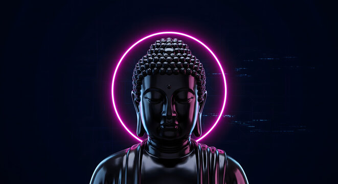 Happy Buddha Purnima, Vesak Day background with Meditating Buddha Statue