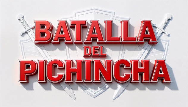 Batalla del Pichincha texto rojo biselado