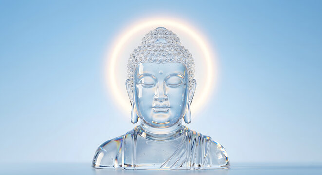 Happy Buddha Purnima, Vesak Day background with Meditating Buddha Statue