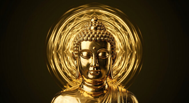 Happy Buddha Purnima, Vesak Day background with Meditating Buddha Statue