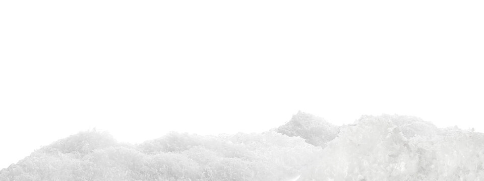 White snow on transparent background, png. Banner design