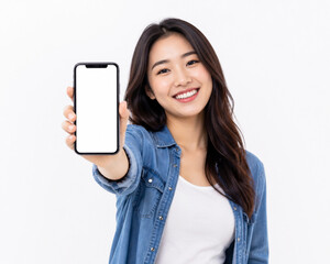 Fototapeta premium woman holding a mobile phone