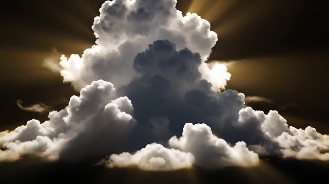 Dramatic Cumulonimbus Cloud Formation with Sun Rays.