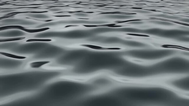 Monochrome Liquid Metal Ripples Forming Soft Reflections, Abstract Minimal Motion Loopable Background, Smooth Metallic Flow Animation, Elegant Futuristic Surface Waves HD 4K UHD