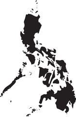 Black silhouette map of philippines islands isolated on transparent background, Vector, illustration © Rijvi