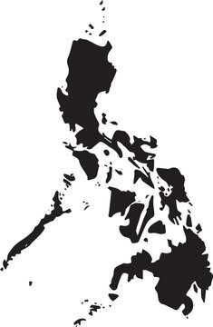 Black silhouette map of philippines islands isolated on transparent background, Vector, illustration