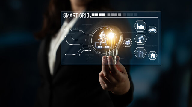 Smart grid system integrating renewable energy sources, energy storage, smart inverters, and demand response for efficient, decentralized, and modern power distribution Latch