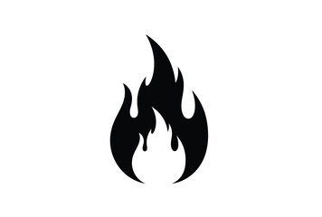 Dramatic black flame shape against a white background a striking silhouette © Sumon