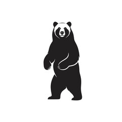Fototapeta premium bold black and white panda mascot standing confidently on white background