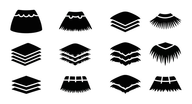 Black eyelash, false eyelash, makeup, beauty, vector icons, 12 pcs, lashes, eye makeup, cosmetic