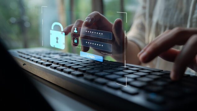 A user interface for a secure login portal. The screen requires a username and password for authentication, providing access to a private account or system. Fermion