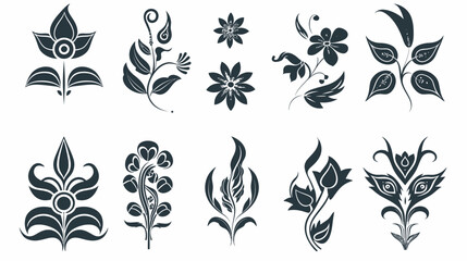 Fototapeta premium Elegant floral vector elements for design and decorative purposes