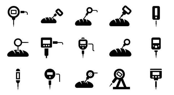 Black, flat, construction icons, tools and equipment, 16 symbols, vector graphics
