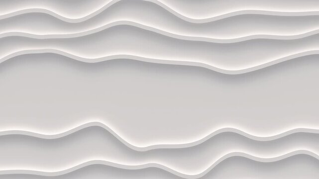 Stripes on the surface. Bright, milky wave abstract motion background. Copy space. Seamless loop.
