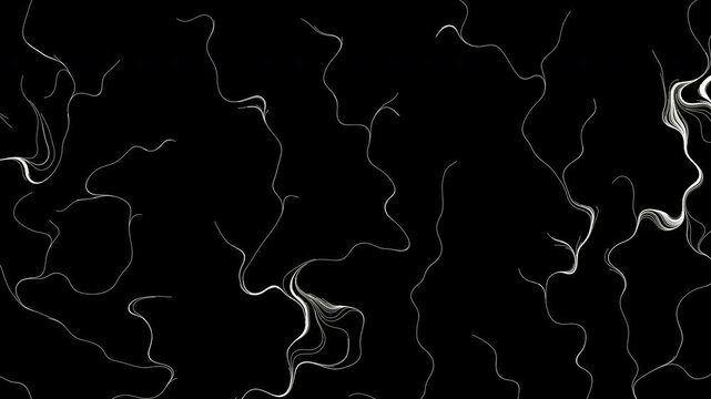 Growing tree roots or veins. Lightning bolt, worm lines growth. Motion background.