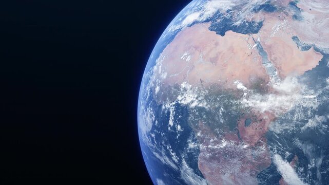 Rotating planet Earth from space.