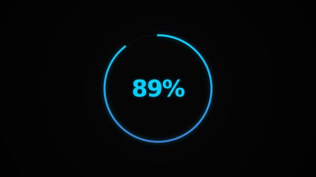 Futuristic Loading Screen with Dynamic Progress Indicator and Glowing Circular Animation for Tech Videos
