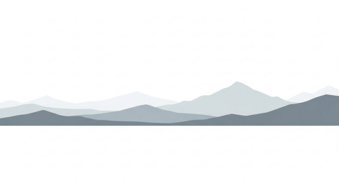 Abstract grayscale mountain range layers for minimalist backdrop