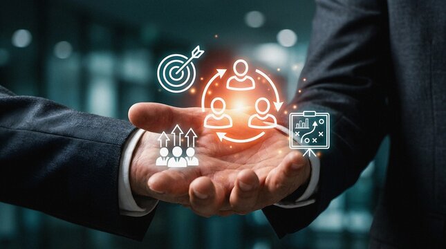 Business Strategy Teamwork Growth: Digital Collaboration Ecosystem